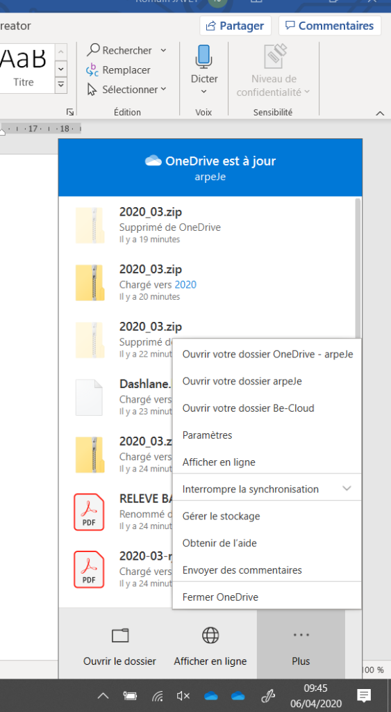 Onedrive synchroniser son bureau sur onedrive
