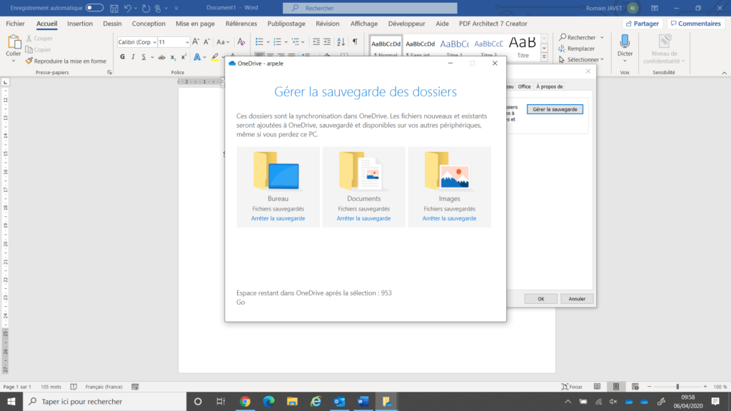 Synchroniser son bureau sur OneDrive