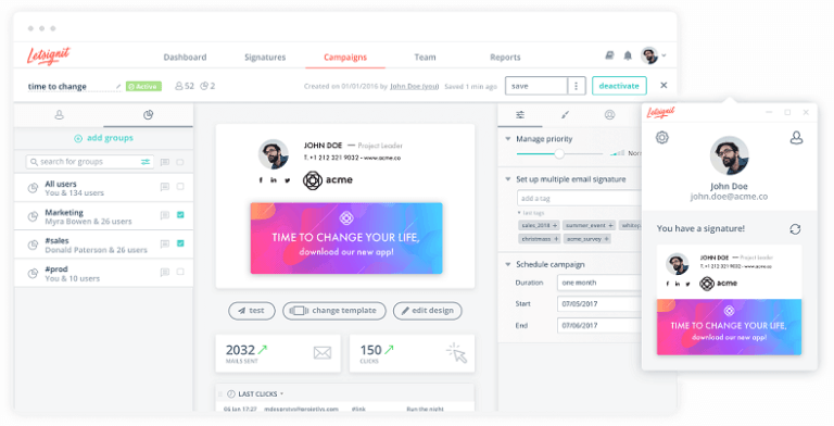 Solution de signatures de mail Letsignit